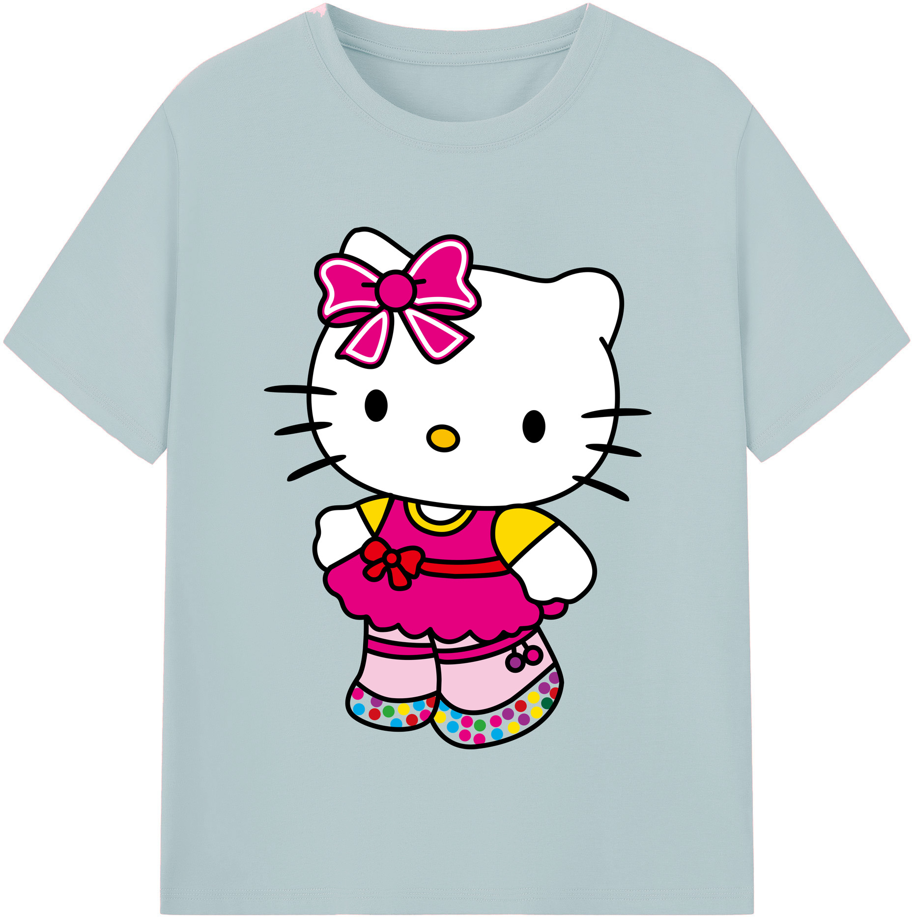 （画像用） Hello Kitty ハローキティ 綿100％半袖Tシャツ（フロントプリント）